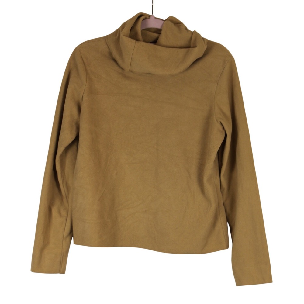 Gap Tan Athleisure Cozy Basics Fleece Roll Neck Relaxed Pullover Sweatshirt L